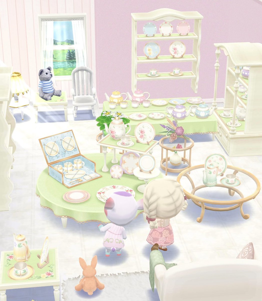 ナタリーちゃんとおかいもの🤍

       テーブルウェアショップへ⊹🍽⊹· ˖ *

#ポケ森コンプリート
#ポケ森レイアウト