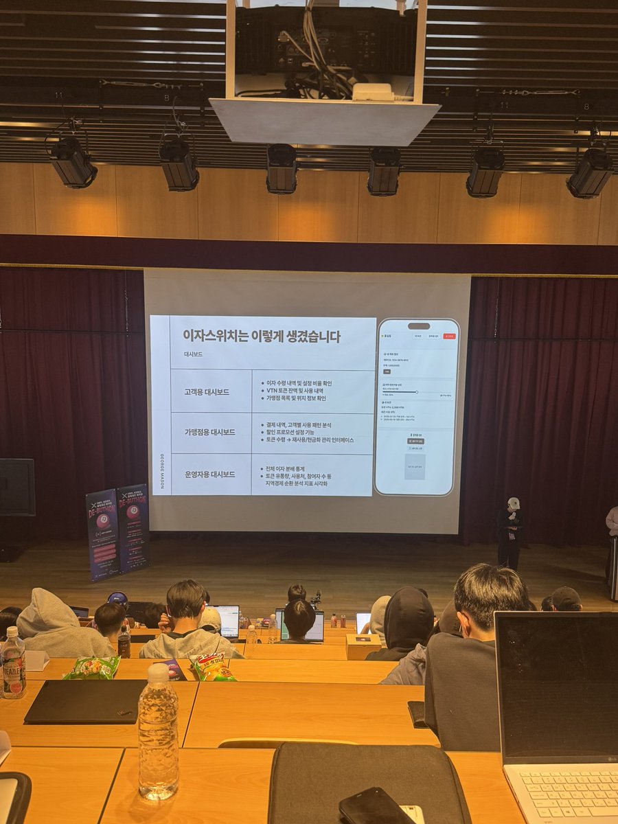 XRPL Korea 해커톤 De-Buthon (@debuthon) on Twitter photo DIF팀
예금의 문제점을 분석하여 이자 수령 비율을 현금과 토큰으로 자유롭게 설정할 수 있게 하고 설정한 비율에 따라 XRPL 기반 VTN 토큰이 발행되는 이자스위치를 제시하셨습니다.
<a href="/Coiniseasy/">CoinEasy | Web3 Simplified</a> <a href="/dsrvlabs/">DSRV</a> <a href="/OfficialEqbr/">Equilibrium</a>
<a href="/TRNLabs/">TRN Labs</a> <a href="/axelar/">Axelar Network</a> <a href="/biconomy/">Biconomy</a>와 함께합 니다🎊 DIF팀
예금의 문제점을 분석하여 이자 수령 비율을 현금과 토큰으로 자유롭게 설정할 수 있게 하고 설정한 비율에 따라 XRPL 기반 VTN 토큰이 발행되는 이자스위치를 제시하셨습니다.
<a href="/Coiniseasy/">CoinEasy | Web3 Simplified</a> <a href="/dsrvlabs/">DSRV</a> <a href="/OfficialEqbr/">Equilibrium</a>
<a href="/TRNLabs/">TRN Labs</a> <a href="/axelar/">Axelar Network</a> <a href="/biconomy/">Biconomy</a>와 함께합 니다🎊