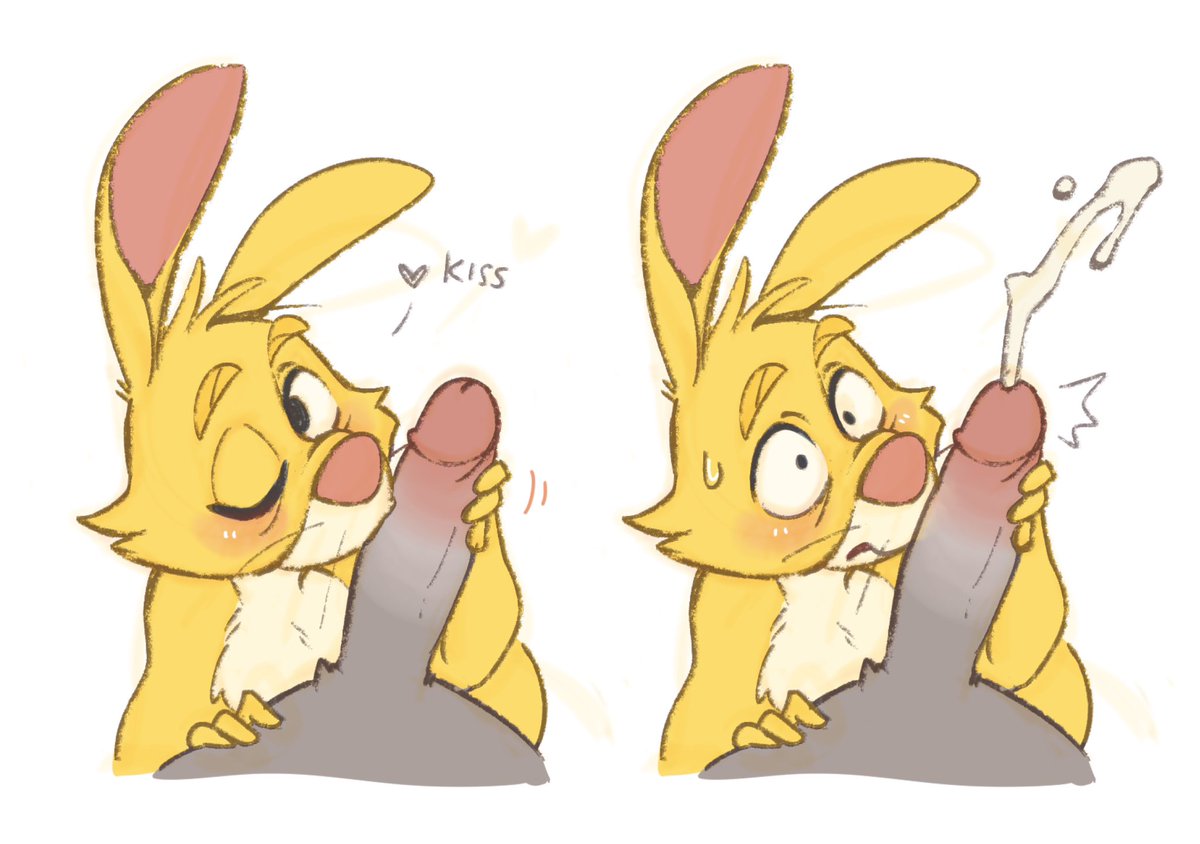 Just one kiss from his bunny is enough👍