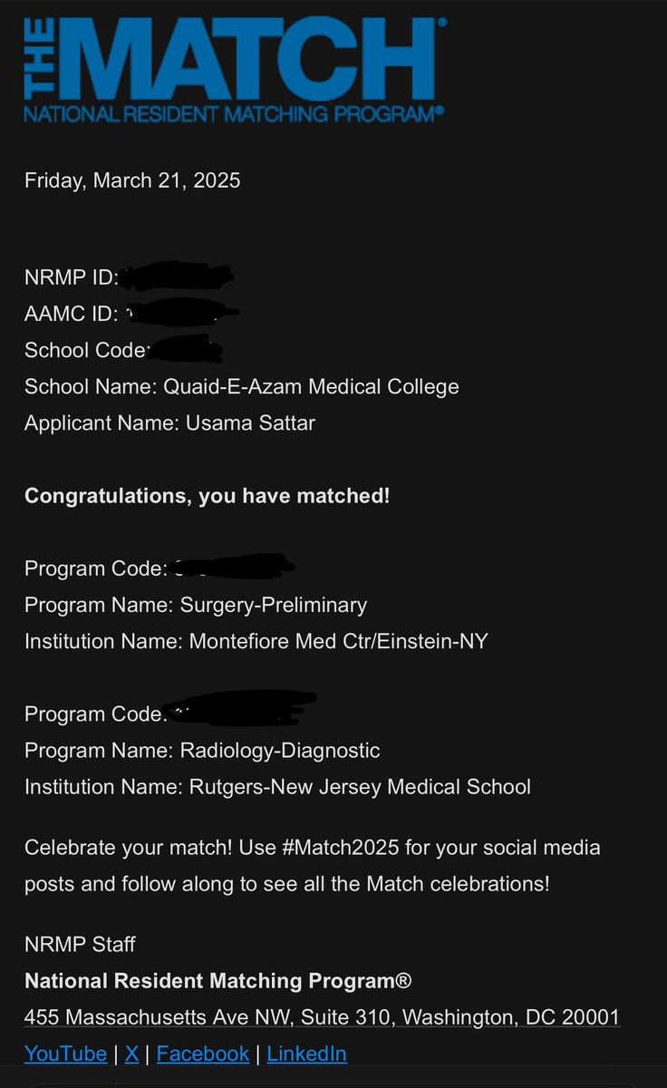 I envisioned this moment years ago and never thought I would make it this far. Super excited to share that I matched Radiology at Rutgers/NJMS! 🩻
#Match2025 #FutureRadRes #MedTwitter