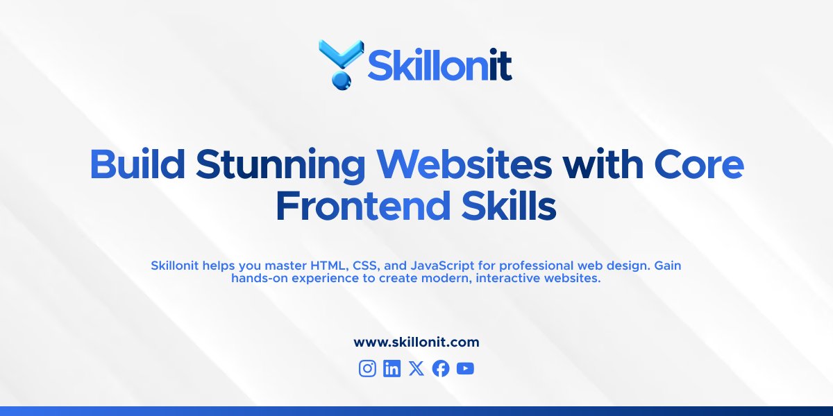 skillonit's tweet image. Mastering the Fundamentals of Frontend Development 
Frontend development is the process of designing and building the user interface of websites and applications.
Learn More:  zurl.co/wHtQw 
#skillonit #frontendweb #ITcourses #ITtraining #softwaretraining #buldhana