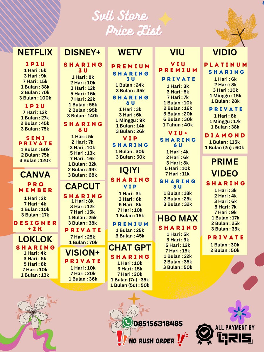 matchamyl_'s tweet photo. MARI JAJAN KAK...
ORDER MIN. 10K AKAN MENDAPATKAN LOYALTY CARD
CHAT KE WA (ada di bio)

JUAL BELI WTS WTB APLIKASI PREMIUM CAPCUT PRIME VIDEO VIDIO NETFLIX DISNEY CANVA IQIYI VIU VISION+ WETV LOKLOK HBO MAX CHATGPT

#zonauang https://t.co/ilNOvBrmLV
