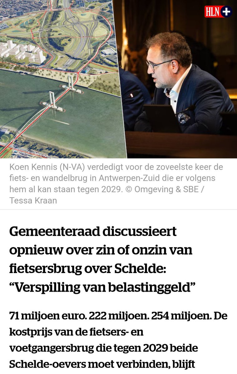#NVA stond op hun achterste poten toen er in Mons een duur station werd gezet, maar ondertussen zijn de kosten voor "hun bruggetje" gestegen van 71 miljoen naar een kwart MILJARD!
Samen met Oosterweel betekent dit een flux van €2250 per belg naar A'pen... And Still Counting!🤯💸