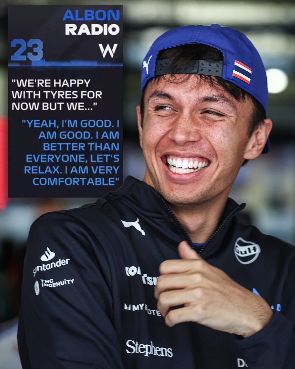 autosport's tweet photo. Albon leading a lap in F1 for the first time for Williams and on his birthday 💙

#ChineseGP https://t.co/xaYlRpU0D3