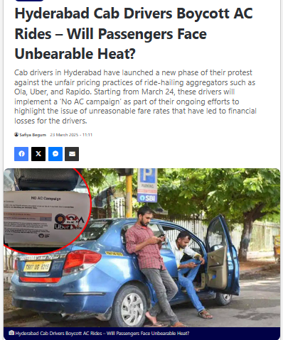 hydinfra's tweet photo. #hyderabadairport #CabDriversProtest #HyderabadCabs

Hyderabad cab drivers boycott AC rides from tomorrow. This is what happens when passengers have few options to reach their destination—only a few buses! We need to speed up metro connectivity to the airport https://t.co/NufK48Winq