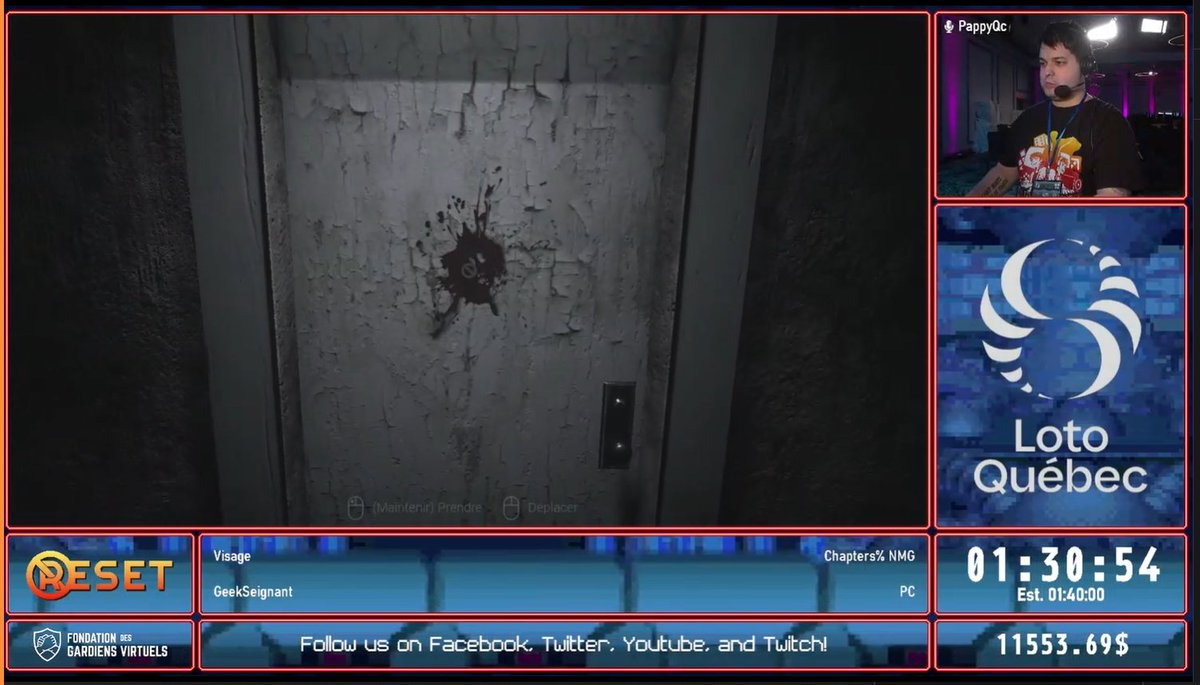 Félicitations GeekSeignant pour ton exploit mémorable lors de Visage. Restez à l'affût de Setup Block 02 à venir. | Kudos to GeekSeignant on completing Visage. Get ready for the thrilling Setup Block 02👍 #speedrun #marathon #charity #noreset