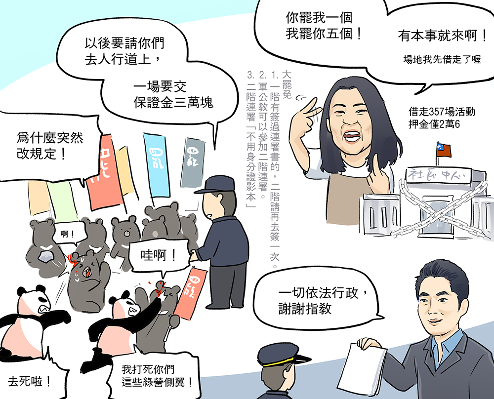 NisiNsheep's tweet photo. 奧步黨終究最擅長的還是奧步
 
蔣萬安全力護航藍委，公民擺攤連署申請集遊押金1場3萬，徐巧芯借357場區活押金竟然只要2萬6
 
台北市警察局要求罷免活動都必須要申請集會遊行，即使已經被內政部打臉「擺攤與集會遊行是不一樣概念」，蔣萬安依舊「依法行政」 https://t.co/WiW32fSF6R