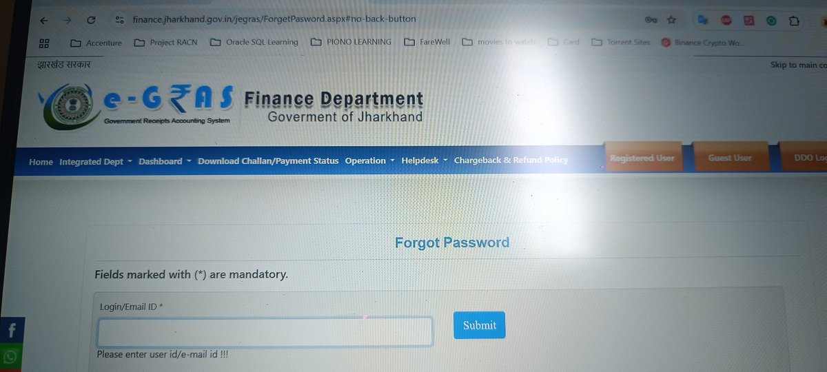 akashakki2008's tweet photo. @FinMinIndia @JharkhandCMO Please improve the finance website... I'm trying to login from past one week but not getting the OTP to proceed further and thus unable to reset the password as well. Please resolve the issue. https://t.co/gbReaYLZik