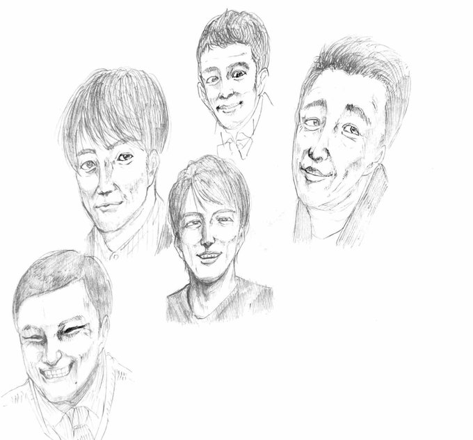 @A38_hinakeiba 何描けばいいかわかんないからお笑い芸人ばっか描いてたよ 