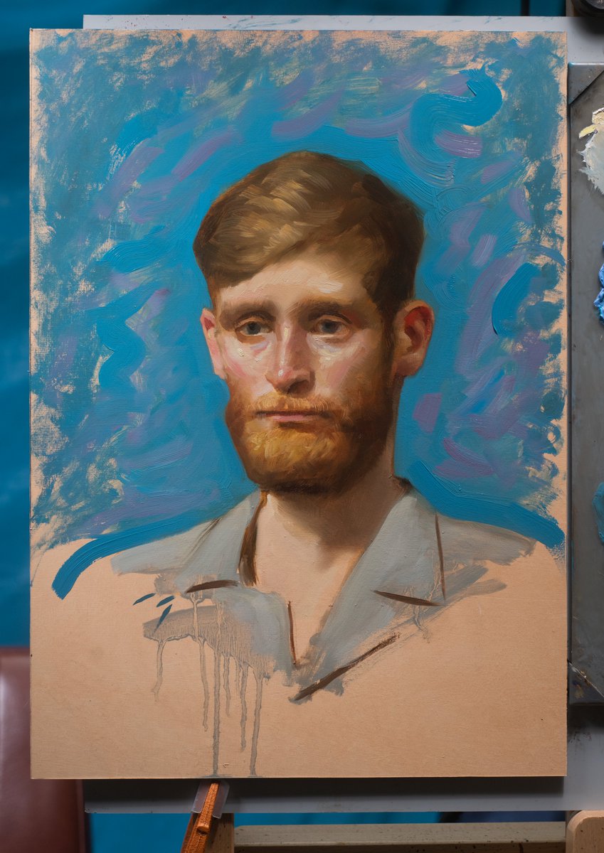 Last night alla prima demo, oil on panel