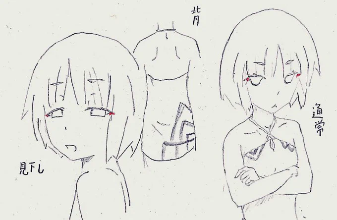 そいえばスミレさんは作画:俺だとこんな感じ。
なんか年齢わかんねぇ顔つきだな。一応本編のなかでは13〜14歳です 