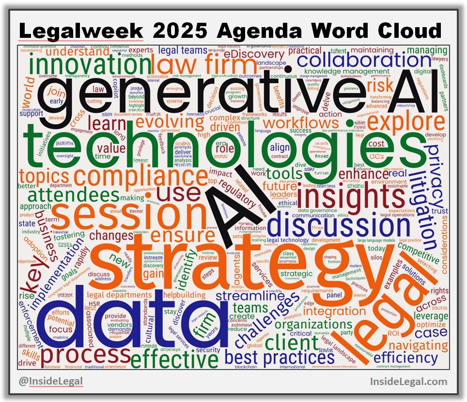 Jobst Elster (@insidelegal) on Twitter photo Check out the word cloud we created from the <a href="/LegalweekShow/">Legalweek Show</a> 2025 Agenda. bit.ly/LegalweekCloud Check out the word cloud we created from the <a href="/LegalweekShow/">Legalweek Show</a> 2025 Agenda. bit.ly/LegalweekCloud