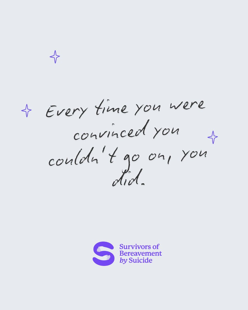 A quiet reminder of the strength it takes to keep going - every tough day you've survived is just another reminder that you've got this, even when it doesn't feel like it 💜

We’re here to talk, you don’t have to face this alone - 0300 111 5065 (9am-7pm everyday) 💬
