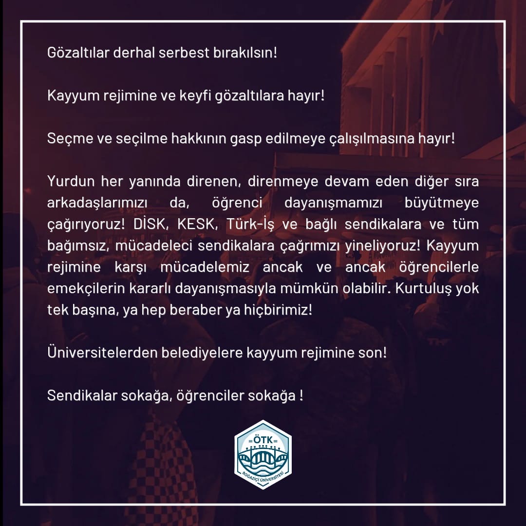 KAYYUM REJİME KARŞI DERSLER YOK!