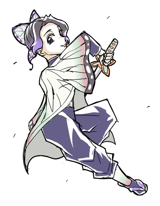 マシュマロより胡蝶しのぶさんです。描いてて燃え尽きた・・・ 