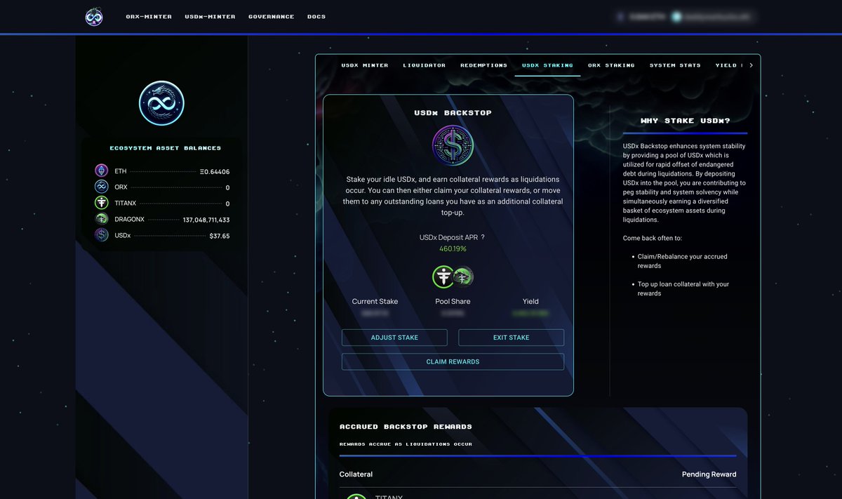 MacKenzie (@macdotkenzie) on Twitter photo 30 days ago, I deposit some $USDX into <a href="/Ouroboros_ORX/">Ouroboros_Protocol</a> protocol for test.
From the $ORX yield and $TITANX #DRAGONX fees, the ROI is %60.85 as of today if the prices stays the same. Thats mind blowing!
USDX CA: 0xDDF73eAcB2218377FC38679aD14dfce51B651Dd1
ORX CA: 30 days ago, I deposit some $USDX into <a href="/Ouroboros_ORX/">Ouroboros_Protocol</a> protocol for test.
From the $ORX yield and $TITANX #DRAGONX fees, the ROI is %60.85 as of today if the prices stays the same. Thats mind blowing!
USDX CA: 0xDDF73eAcB2218377FC38679aD14dfce51B651Dd1
ORX CA: