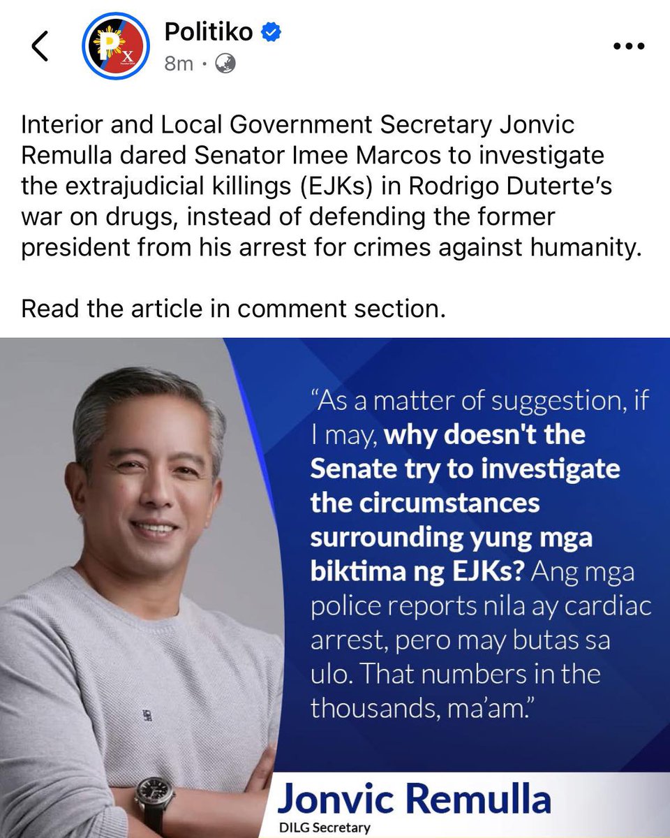 dimabanwa's tweet photo. Is Remulla suffering from voluntary amnesia, given that investigating these killings is his and his brother Boying’s responsibility as heads of the DILG and DOJ, respectively? https://t.co/270nFfoaRM