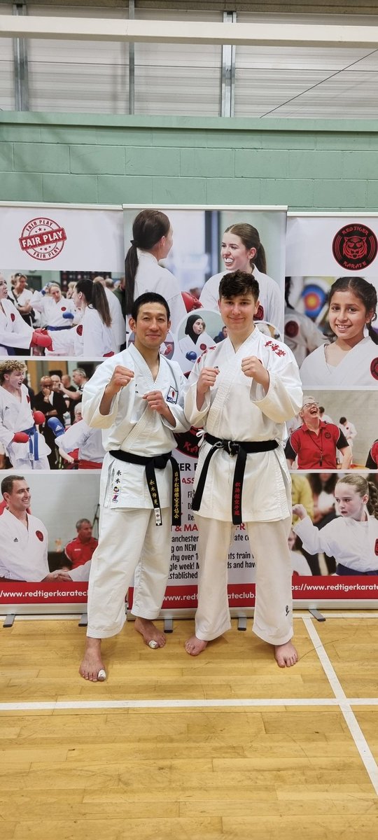 rda247's tweet photo. Loui, (after 3 tough sessions in less than 24hrs), with Shinji Nagaki Sensei, former WFK Kumite World Champion, All Japan Kata &amp; Kumite Champion, and 7th Dan Black Belt @redtigerkarate1 OSS https://t.co/ghFBBs5bcf