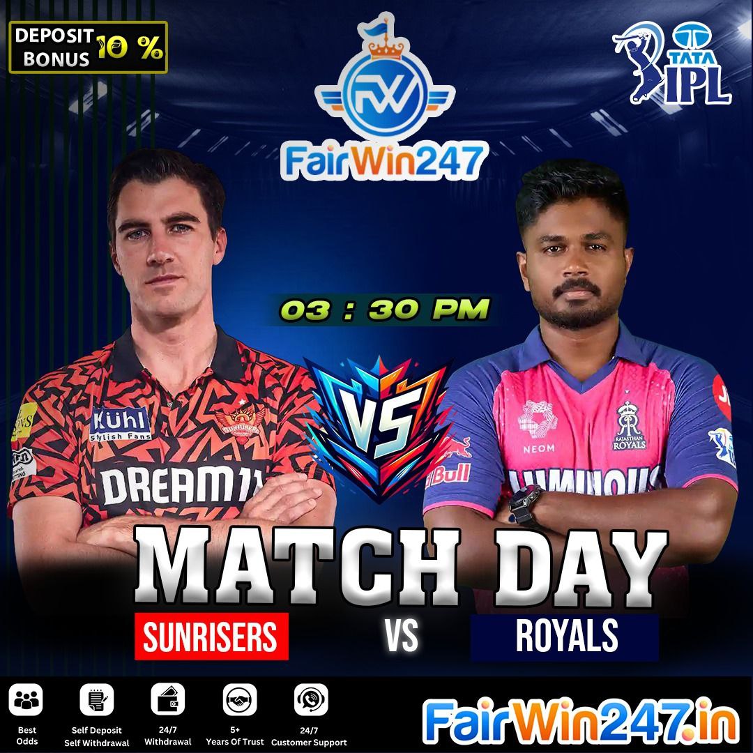 Theashwathama11's tweet photo. IT'S GAME TIME! 

Sunrisers clash with the mighty Royals
Who will rise today? 

Play Now 👉🏻 https://t.co/bkfmxVPe7B 

▪️Toss
▪️Match Odds
▪️Runline/Fancy
▪️Cash Out
▪️24/7 Deposit/Withdraws 

Join Now 👉🏻 https://t.co/bkfmxVPe7B 

Play Now and Win Big 

#IPL2025 #SRHvsRR #Fairwin https://t.co/AGEKLiHoAR