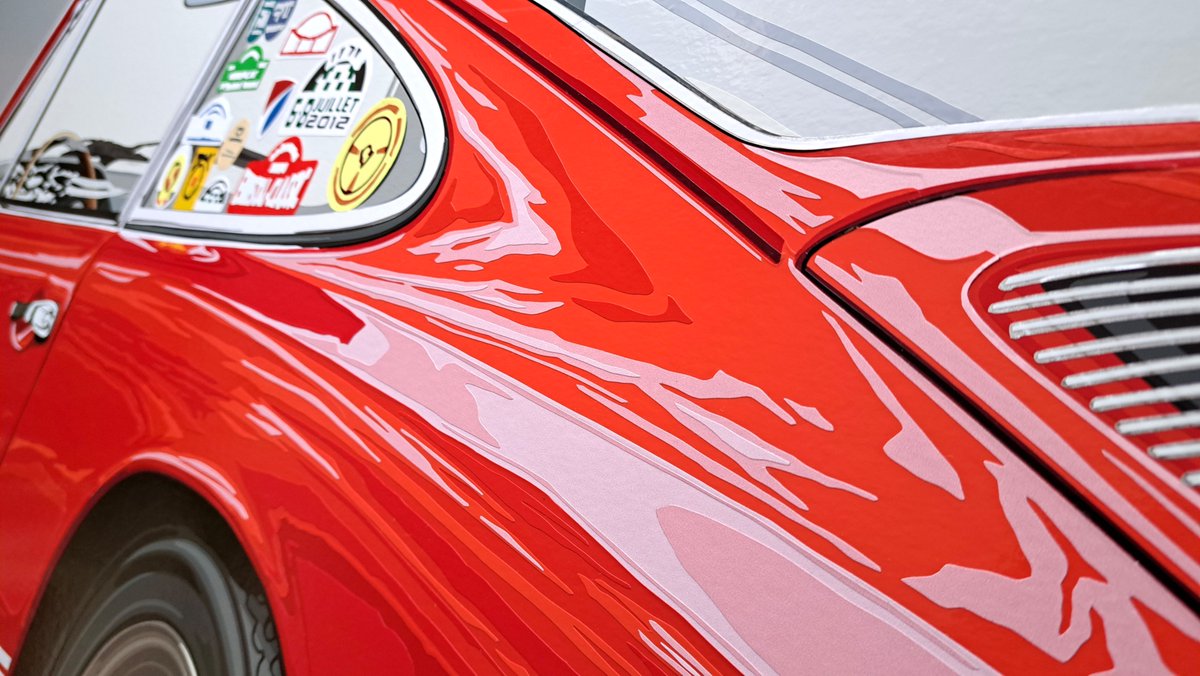 This #handcut #vinyl original Porsche 912 artwork (along with signed, ltd Ed prints) is available to purchase here: joelclarkartist.store/search?q=912&o…  Please DM if you’d like more info. #porsche #porsche911 #porschelife #classicporsche #porschelovers #porsche912 #porscheartdaily #carart