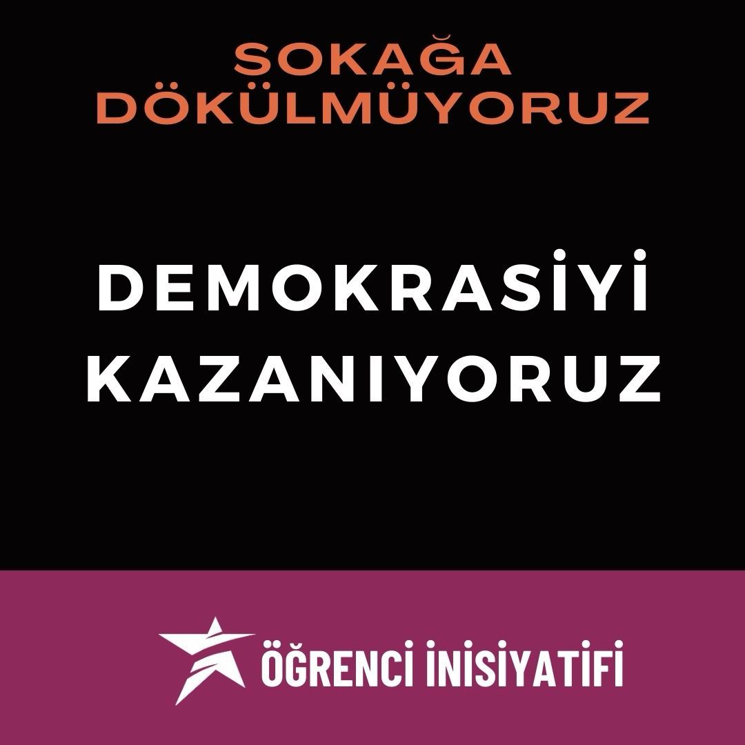 Ekrem İmamoğlu Tutuklandı! 

Bütün sıra arkadaşlarımıza sesleniyoruz:
 Halkın iradesine yapılan gaspı kabul etmiyoruz. Üniversitelerden belediyelere demokrasi mücadelesini büyütüyoruz. 

Demokratik Ülke, Demokratik Üniversite için İnisiyatif Al, Örgütlen! 

#diploma #sokağa
