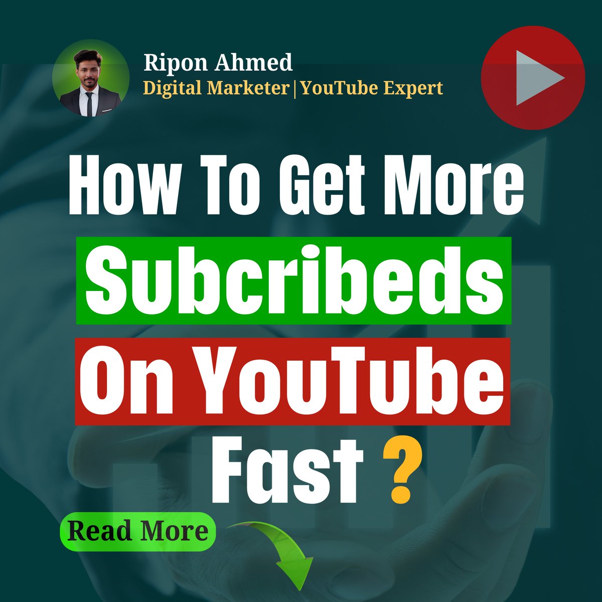 RiponAdHub's tweet photo. 👉 𝐇𝐨𝐰 𝐭𝐨 𝐆𝐞𝐭 𝐌𝐨𝐫𝐞 𝐘𝐨𝐮𝐓𝐮𝐛𝐞 𝐒𝐮𝐛𝐬𝐜𝐫𝐢𝐛𝐞𝐫𝐬 𝐅𝐚𝐬��?
#YouTubeGrowth #GrowYourChannel #YouTubeTips
#YouTubeMarketing #YouTubeStrategy #ContentCreation
#YouTubeSEO #GetMoreSubscribers #ViralVideos #YouTubeSuccess https://t.co/eMUhmlZzdk