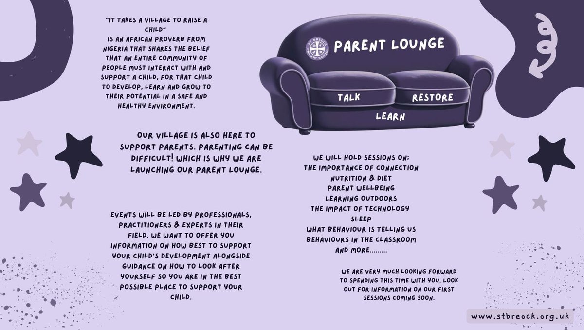 Sian Hall (@sianhall3112) on Twitter photo ‘It takes a village’ 💜 Excited to be launching our Parent Lounge🌟A safe space to grow together. Always wanting to hear from anyone who feels they may have something to contribute. Please do get in touch 💜<a href="/StBreockSchool/">St Breock Primary School & Nursery</a> #BetterTogether <a href="/well_schools/">Well Schools</a> ‘It takes a village’ 💜 Excited to be launching our Parent Lounge🌟A safe space to grow together. Always wanting to hear from anyone who feels they may have something to contribute. Please do get in touch 💜<a href="/StBreockSchool/">St Breock Primary School & Nursery</a> #BetterTogether <a href="/well_schools/">Well Schools</a>