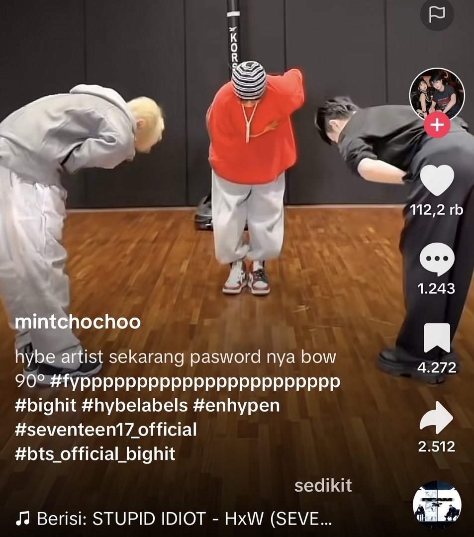 [17s] carats boleh minta tolong buat reach out creator nya buat td vt ini ga, soalnya dia bawa" challenge HxW yang part bow itu ke vt yang lumayan sensitif, takutnya nanti mereka kebawa"