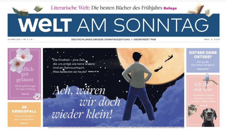 GoldLuise's tweet photo. Heute Titelthema "Kindheitsraum", vier Seiten Essay von mir in der @WELTAMSONNTAG https://t.co/tl52ZpgYiS