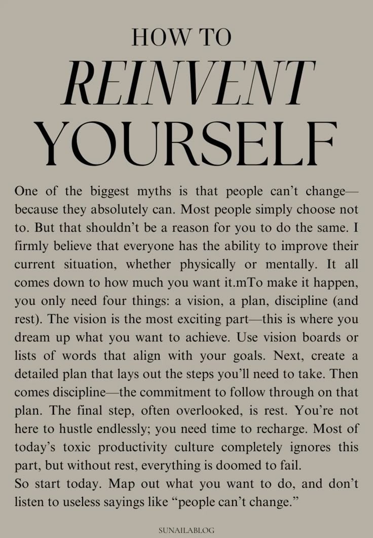 How to reinvent yourself