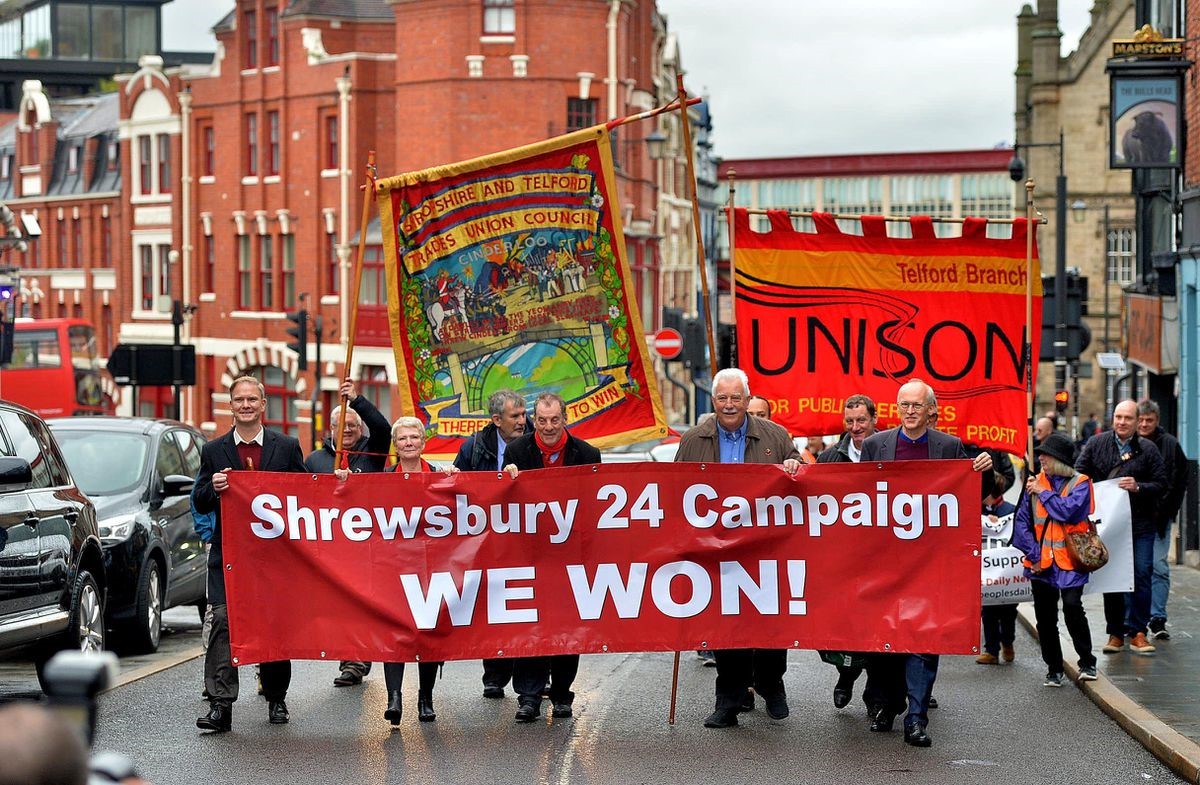 Today is the 4th anniversary of the quashing of the Shrewsbury pickets’ convictions by the Court of Appeal. A year ago, we celebrated that success <a href="/TheCasa/">TheCasa</a> when Mick Lynch <a href="/RMTunion/">RMT</a> unveiled a brass plaque. A short film of the event is now on our website youtu.be/N-7hDqOh-_g