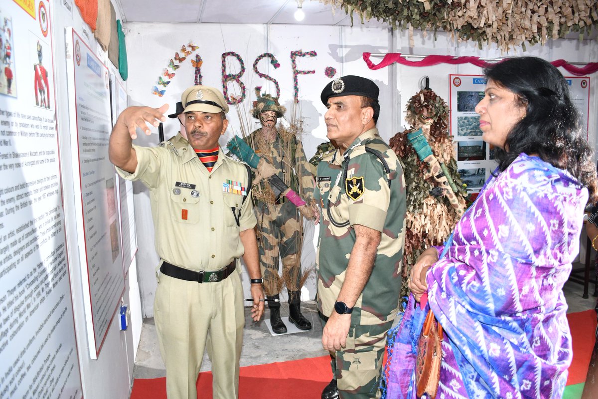 stcbsfnb's tweet image. Sh Ravi Gandhi, ADG a/w Dr Prema Gandhi, BWWA Head BSF(EC) visited STC BSF NB and Inaugurated Integrted Training complex designed to train recruits about camouflage &amp;amp; concealment and educate about BSF Heritage.