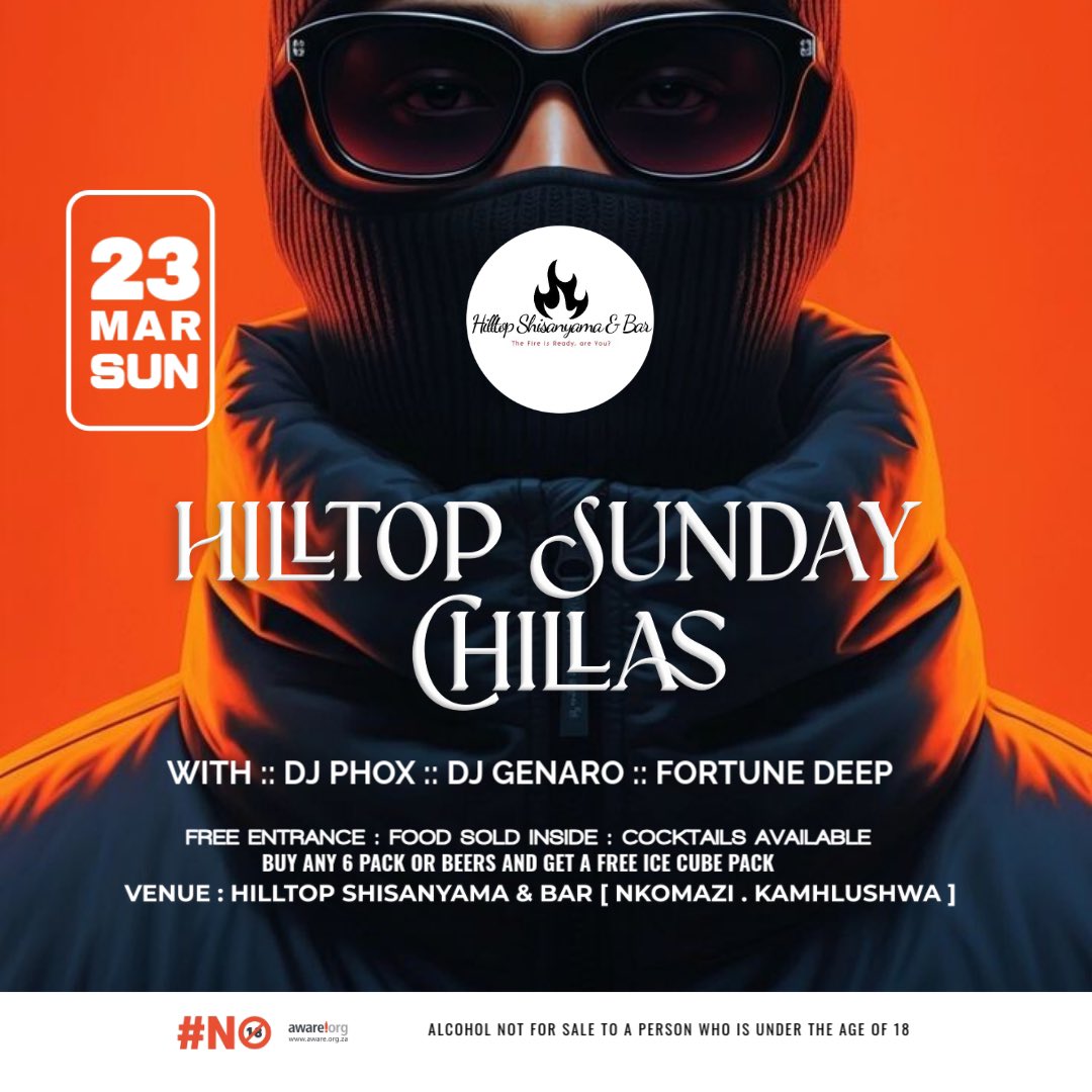 DJPhox1's tweet photo. #HilltopSundayChillas: 😊🔥We are on TODAY as usual, come enjoy your Sunday with us at Hilltop Shisanyama. 

N|B: Cocktails are available
        : Empty coolerbox allowed

•Good Music •Food •Braai • Drinks •Networking

#WeLoveHilltopShisanyama #Djphoxsa #DeepInKasi https://t.co/4YgoBHuBMC