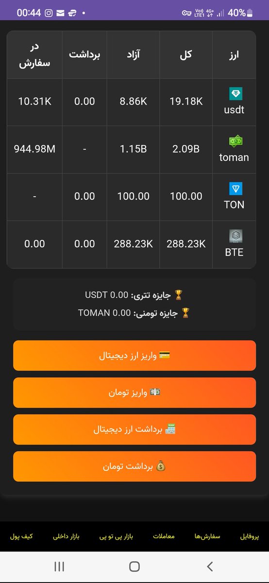 btexchange1's tweet photo. @bitpinmarket در صرافی ما براحتی نامحدود تومان واریز و برداشت کنید https://t.co/yPmjxb1Kvw