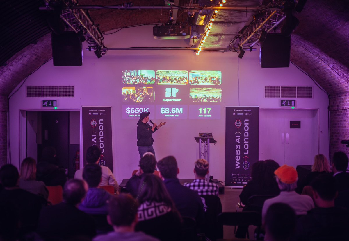 CapinUK's tweet photo. most web3 hackathons are protocol KPI hitters, they’re dev cash grabs, and there’s nothing afterwards to support the top talent.

Today we’re changing that with our AI3 Hackathon by @SuperteamUK & @NFTSoho.

❌ Hundreds of different bounties 
✅ Only one main track, and one coding challenge
❌ Tons of new random new projects, that you’ll never continue after the hack 
✅ Use today as an engineering sprint for your current AI3 project, or if you don’t have a project you can try our challenges 
❌ Nothing for non-technical amigos to do 
✅ Compete in our content challenge to join in the hackathon excitement  
❌ Event day and then that’s it 
✅ Winners gain access to our AI3 Incubator for weekly mentoring and grant funding  

We’re not here to do the standard, we’re here to innovate and evolve the standard.

This event is building on the success of our previous Web3 AI Summit & Hack (in photos below), and the start of a year long series. 

So come cook with us today at Kachette, Shoreditch and let’s accelerate UK talent 🧑‍🍳
