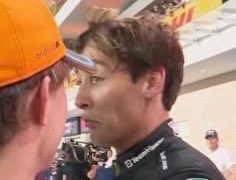 formula1god's tweet photo. George Russell in 2025, summarised:

Turns up to the racetrack 
Qualifies way above his cars ability
Does absolutely nothing in the race
Finishes third

And he’s driving brilliantly 😭👏 https://t.co/fgcNEjxbOF