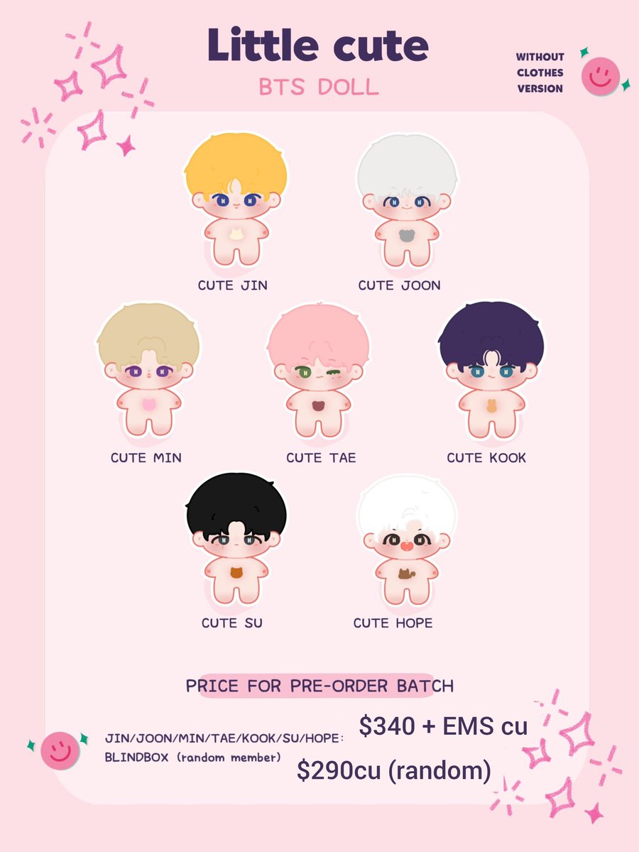 KkuminGOs's tweet photo. 🩵Little Cute dolls (10cm)💛
🇲🇽 MX GO

💰 PRECIOS 
Solo doll: $340cu
Doll random: $290cu
Doll + outfit: $490cu
Doll + outfit random: $440
*PRECIO + EMS + CRUCE

📆 FECHA LIMITE
9 Abril 4PM 

⏳ PRODUCCIÓN 8-10 meses

💌 DM para pedir 
🔗 https://t.co/SNwoKfSLPH https://t.co/5A4Q13Q0D3