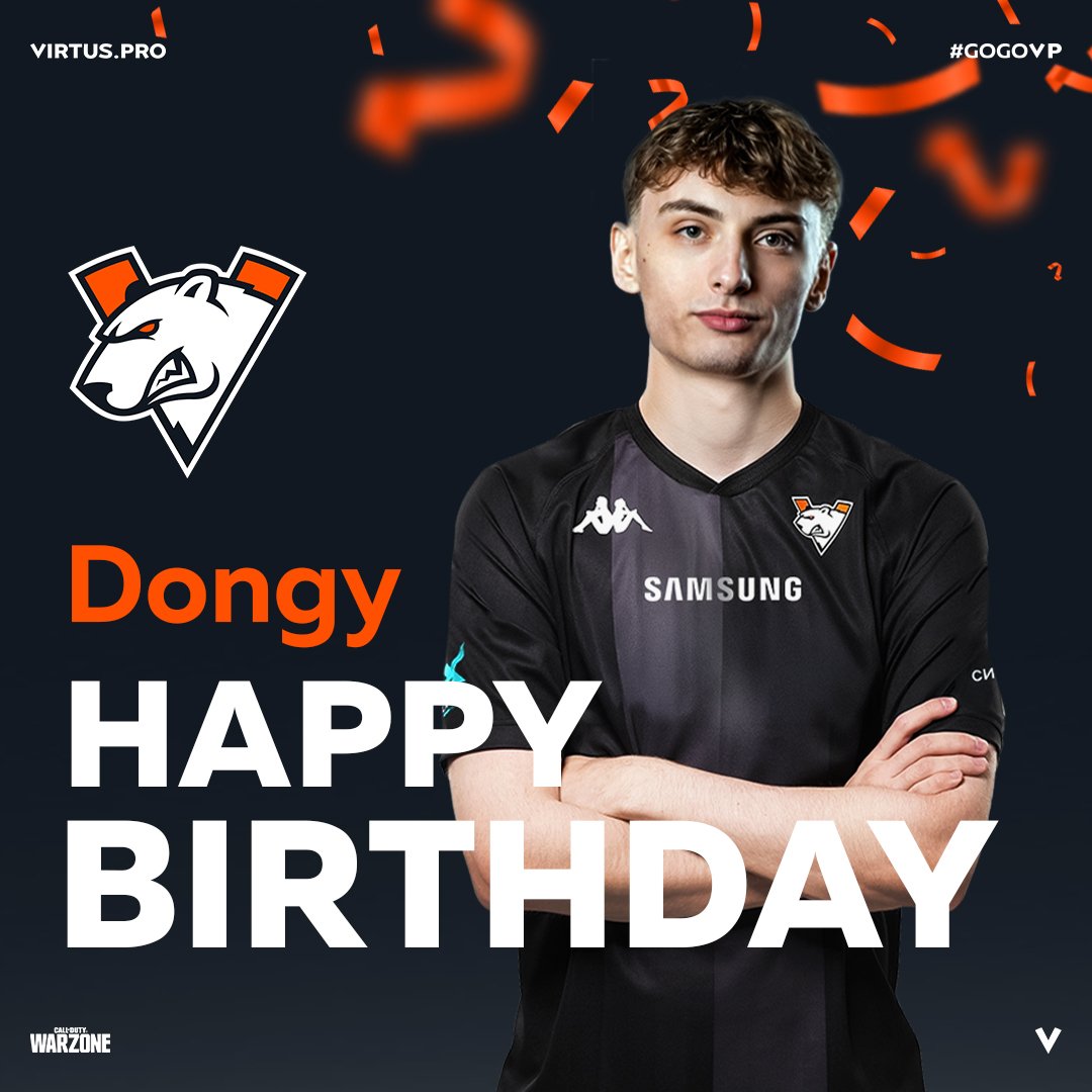 virtuspro's tweet image. Happy Birthday, @zDongyy 🎉

We wish you even more legendary games, insane highlights, and, of course, nothing but TOP 1 in every match 🥇 May luck always be on your side, and may every day bring you new victories both in the game and in life 🥳

#CoDWarzone #GOGOVP