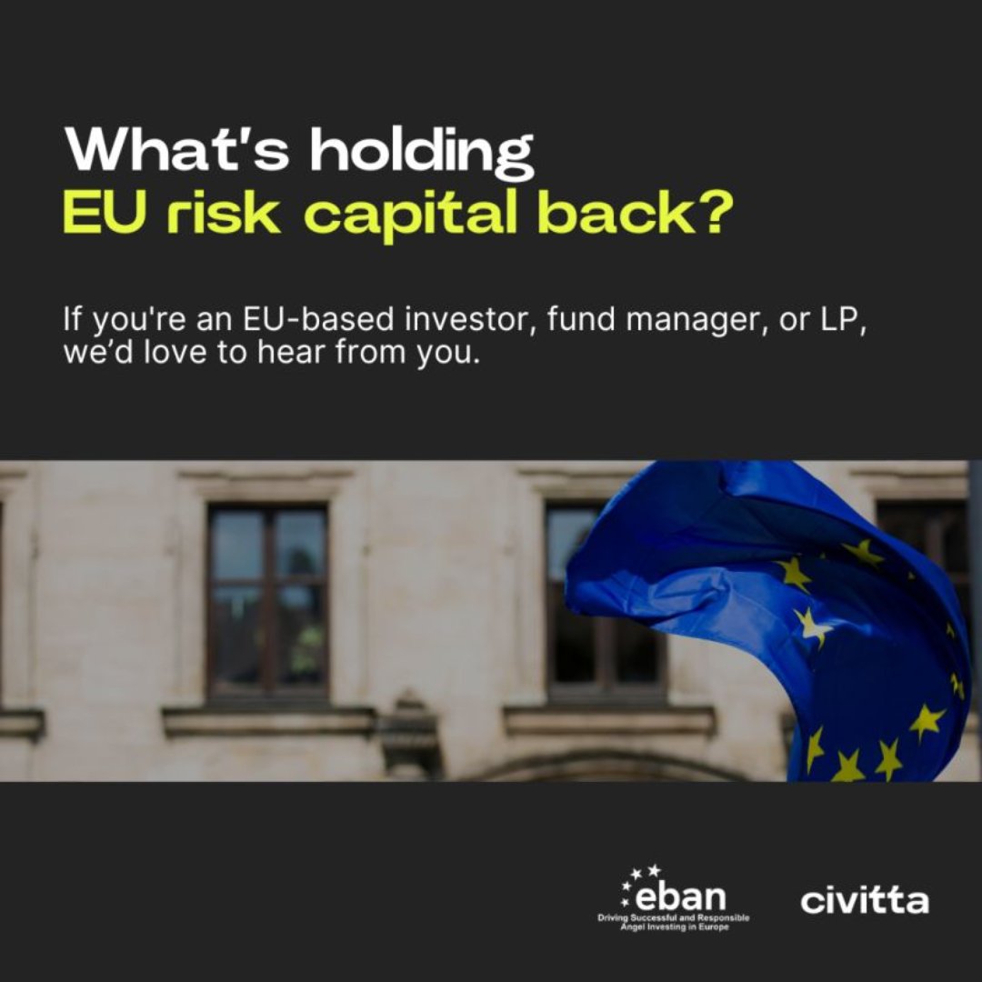 EBAN_org's tweet photo. 🚀 Help fix Europe’s startup funding gap!
Are you an angel, VC, growth fund, or LP in the EU? Share your insights to unlock capital for Europe's next unicorn! 🦄
📢 Join our research! https://t.co/1Ef57RAKub
#VentureCapital #EUStartups #Funding #LPs #Innovation https://t.co/d8093hvaem