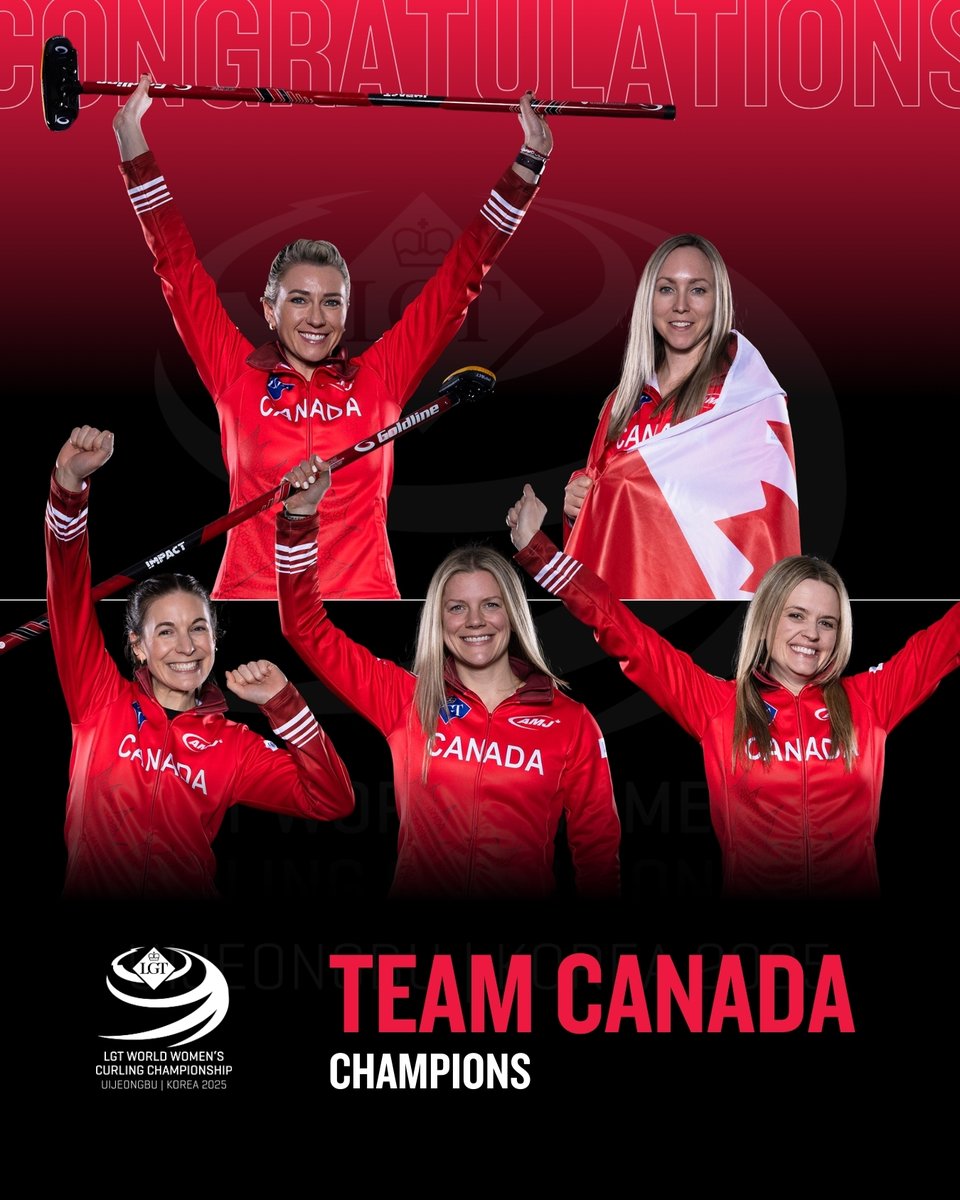 Curling Canada (@curlingcanada) on Twitter photo Back-to-back champions! ๐๐๐ฅ
Congratulations to Canadaโs <a href="/TeamHoman/">Team Homan ๐ฅ</a>, your 2025 World Champions! Team Homan is the first Canadian team to win back-to-back world titles since Team Sandra Schmirler in 1993 and 1994. ๐ฅ๐จ๐ฆ Back-to-back champions! ๐๐๐ฅ
Congratulations to Canadaโs <a href="/TeamHoman/">Team Homan ๐ฅ</a>, your 2025 World Champions! Team Homan is the first Canadian team to win back-to-back world titles since Team Sandra Schmirler in 1993 and 1994. ๐ฅ๐จ๐ฆ