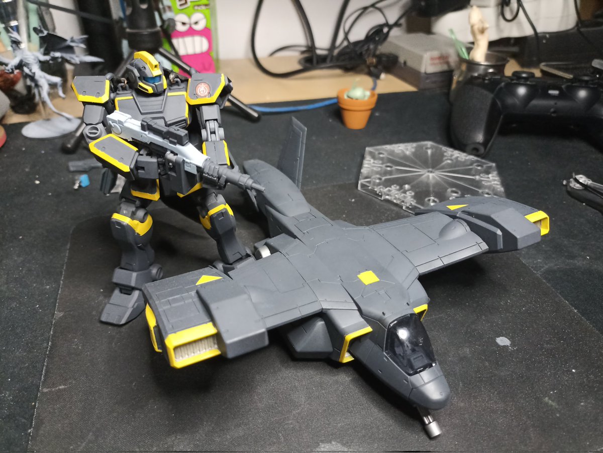 MarcGDiaz's tweet photo. GM Helldiver Type + Pelican-1 &amp; Eagle-2 
#gundam #Helldivers2 https://t.co/aLgtx1t2u4