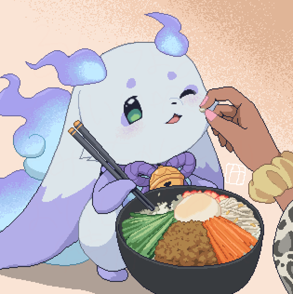 「美味しいもの沢山食べさせたいねぇ。#るんるんびじちかん 」|けんひちのイラスト