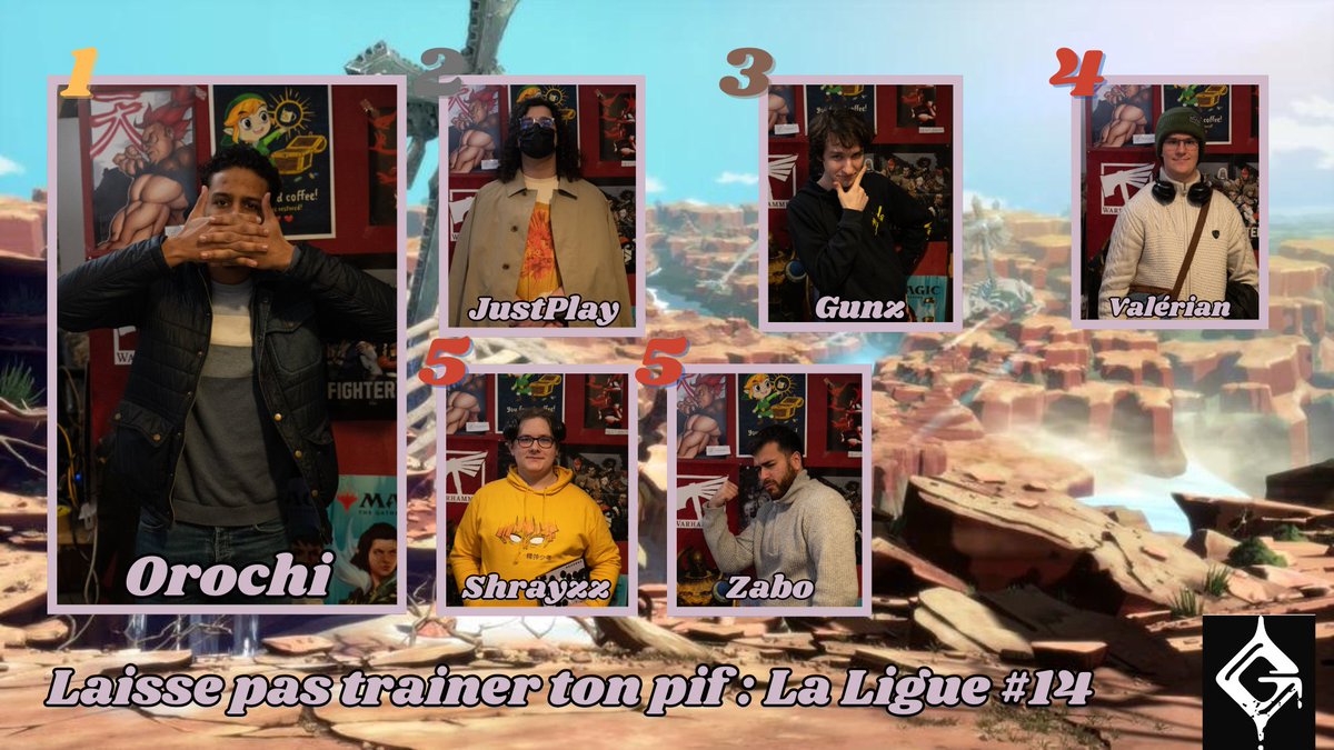 Pour le tournoi Guilty Gear Strive !! Nouveau style de graph, en mettant plus en avant les joueurs que les persos !

🥇 <a href="/FGC_Orochi/">AO x V STAR | Orochi</a> 
🥈 <a href="/JustplayFly/">Justplay / Jad</a> 
🥉 <a href="/gunz4p/">VSTAR | Gunz</a> 
4⃣   Valerian
5⃣   <a href="/SahLeBg/">Shrayzz ➡️ EVO France</a> 
6⃣   <a href="/ZaboTV/">Clem/Zabo</a> 

Merci à tous les participants ! 👊🔥