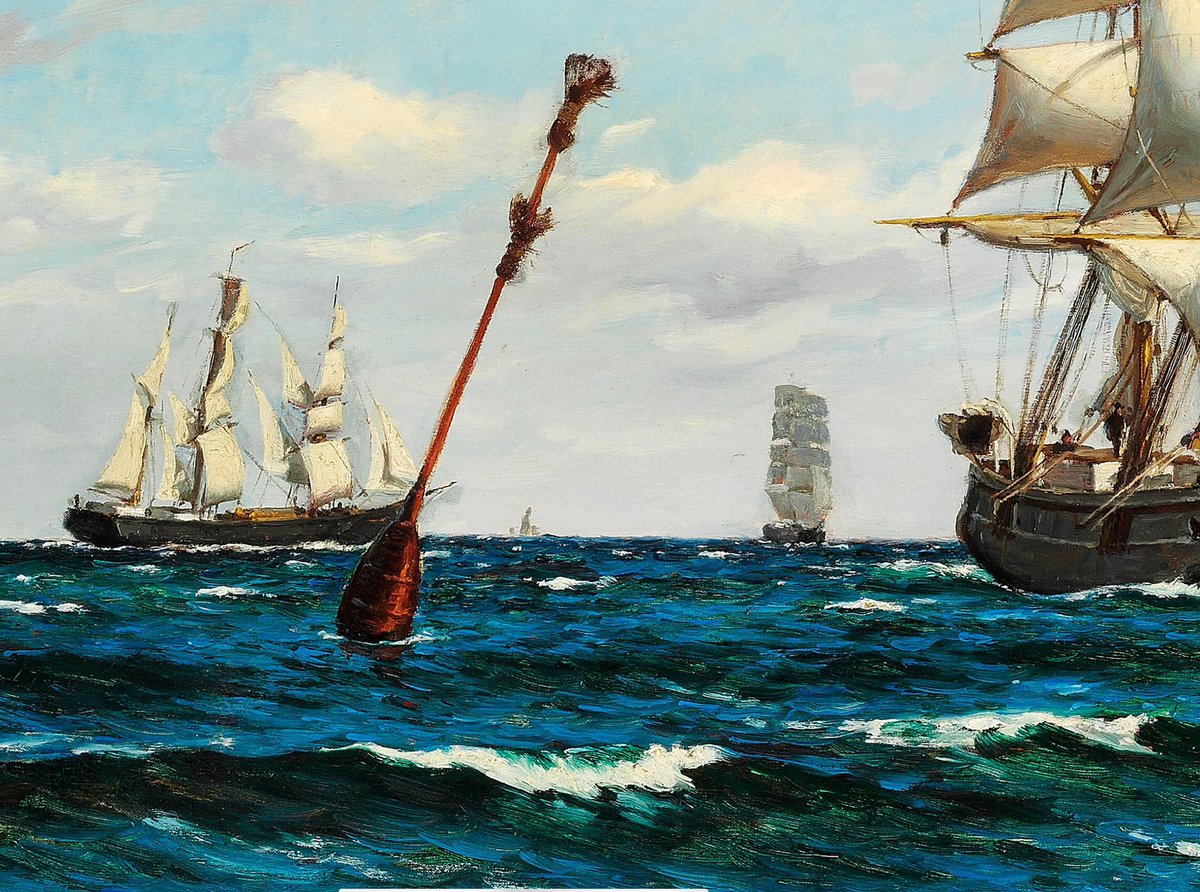 IlustresMarinos's tweet photo. #PIMart
Naves navegando, no data (¿final s. XIX.)
Carl Locher.
¿Ajetreo para el arribo a puerto siendo los primeros en descargar?
En cualquier caso, ¡Salud Ilustres! https://t.co/RdJZCD5gRw