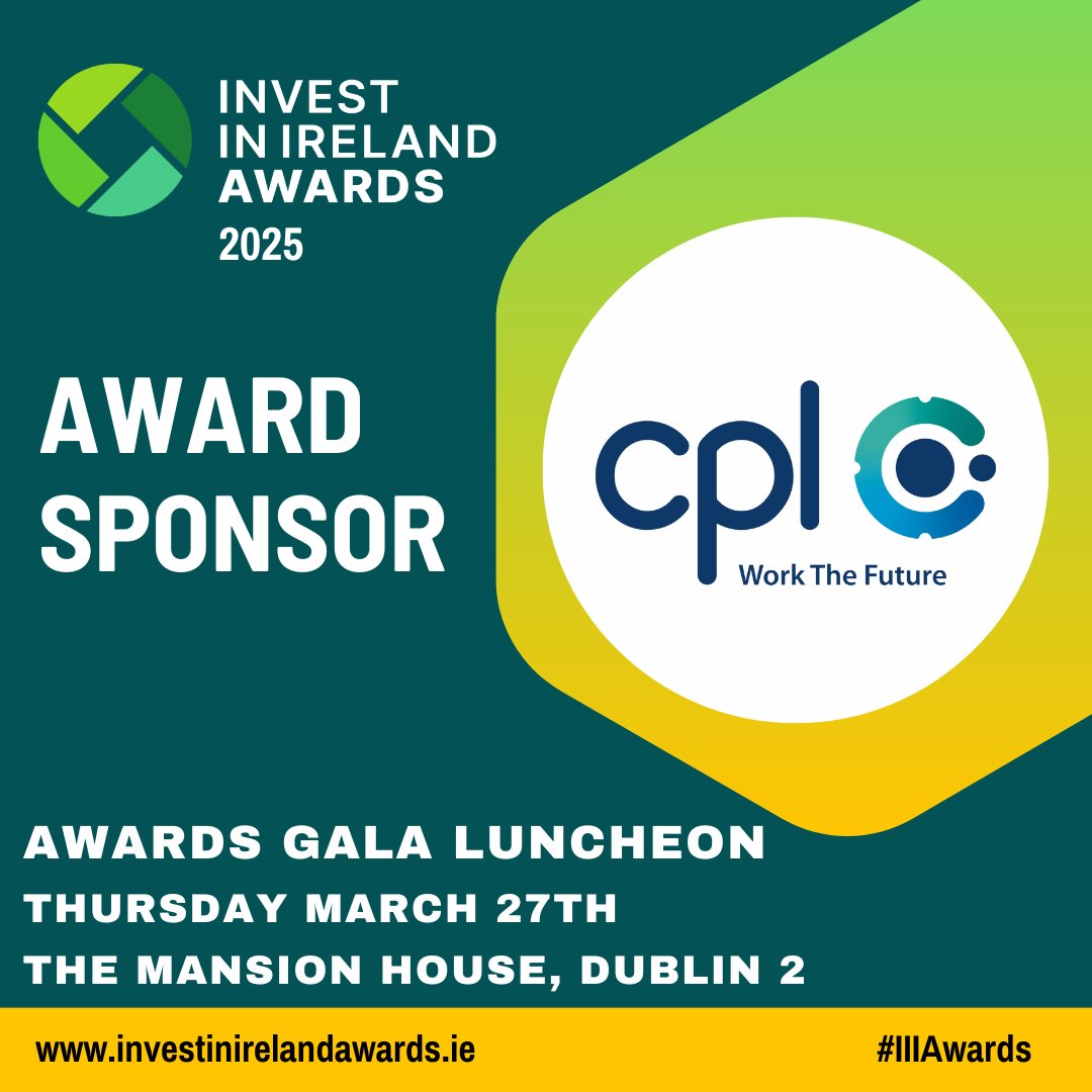 Exciting news! We're back in action with <a href="/CplResources/">Cpl</a>  for the 2025 #InvestInIreland Awards! 🎉  

More Info 👉 investinirelandawards.ie  

#fdiireland #IIIAwards