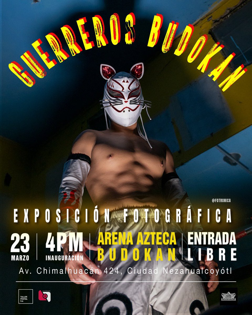 Thrilled to have some of my photos selected for the 'Guerreros Budokan' exhibition in Mexico City, celebrating the wild heart of Mexican wrestling and the fierce luchadores of Nezahualcóyotl. Opening today at the legendary Arena Azteca Budokan. Photography 4PM, fights 6:30 PM