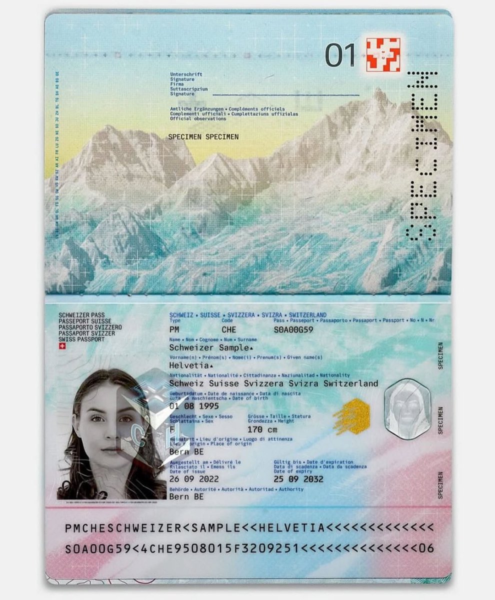 GreenProof's tweet photo. 🇨🇭 Switzerland just redefined passports! 

The new Swiss passport isn’t just secure - it’s a work of art! Inspired by Swiss cartographic tradition, it takes travelers on a visual journey from Alpine peaks to the world beyond. 🏔️✈️

Would you want your passport to look this sleek? 🤔👇

#GreenProof #Passport #Switzerland #Crypto