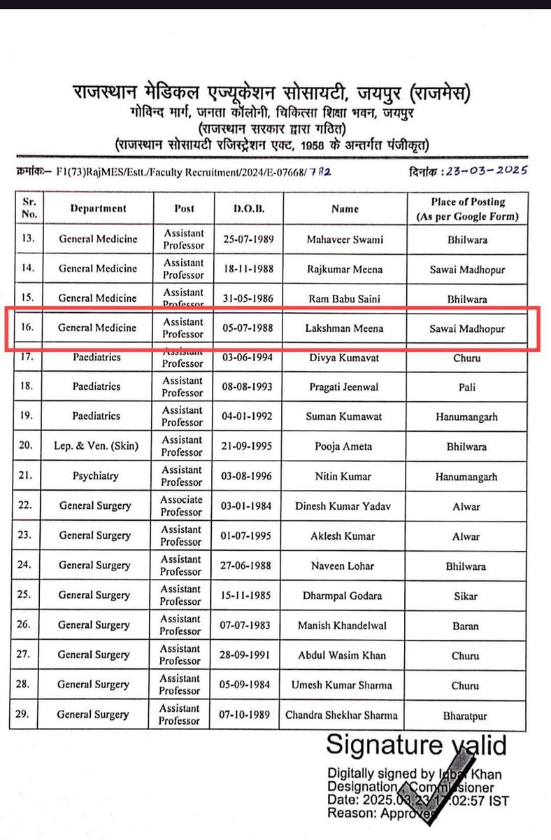 Drlakshman Meena  जी को #सवाई_माधोपुर मेडिकल कॉलेज के मेडिसिन विभाग में #Assistant_Professor के पद पर चयनित होने पर बहुत बहुत बधाई 🎉🎉 🎉🎉🥳🥳🥳#drlaxman <a href="/VVSLaxman281/">VVS Laxman</a> <a href="/DrKirodilalBJP/">Dr. Kirodi Lal Meena</a>