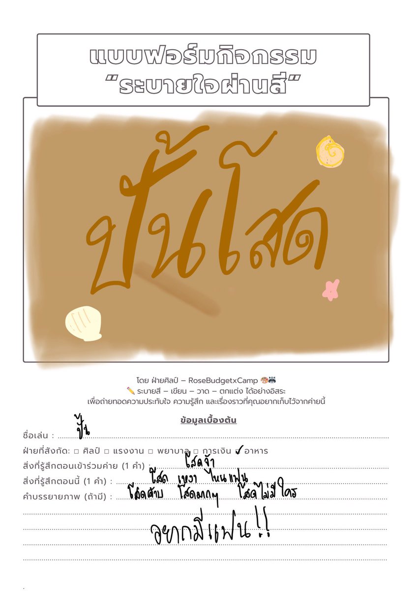 ทั้งชีวิตผมมีสิ่งที่อยากระบายเท่านี้