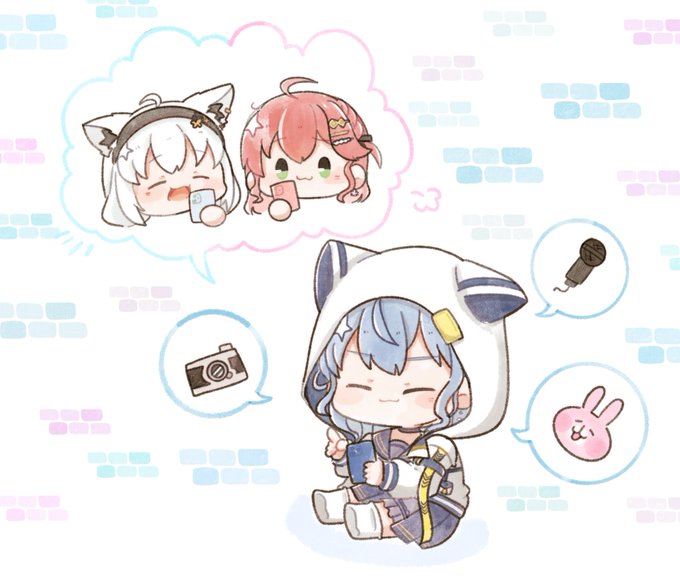 星街すいせい ,猫又おかゆ 「#holoGTAFA #絵かゆ #ほしまち